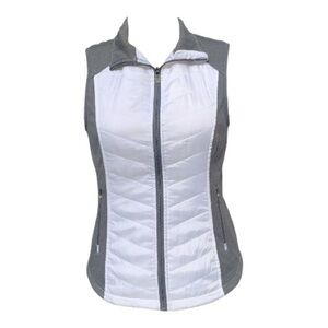 Exertek Lightweight Quilted Full Zip Vest Sleeveless Gray White Size‎ Small